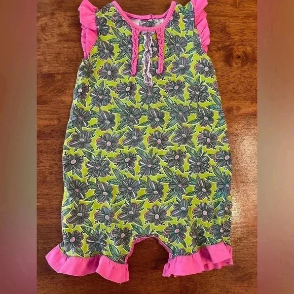 Flit and Flitter green and pink romper size 24m - Picture 1 of 4